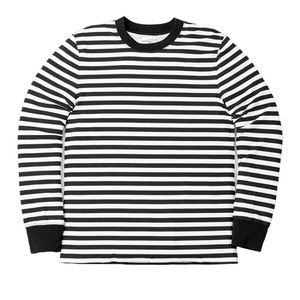 BLACK WHITE STRIPE LONG SLEEVE CREWNECK